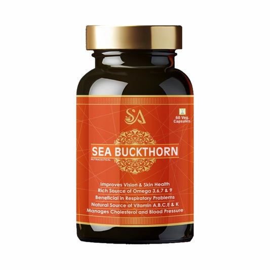 SEA BUCKTHORN(Rich Source of Omega, Supports Digestions, Cardiovascular Health & Liver Detox, 60 Veg Capsules)