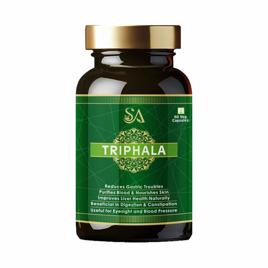 TRIPHALA(Ayurvedic supplement to improve digestion, helpful in constipation, 60 Veg Capsules)