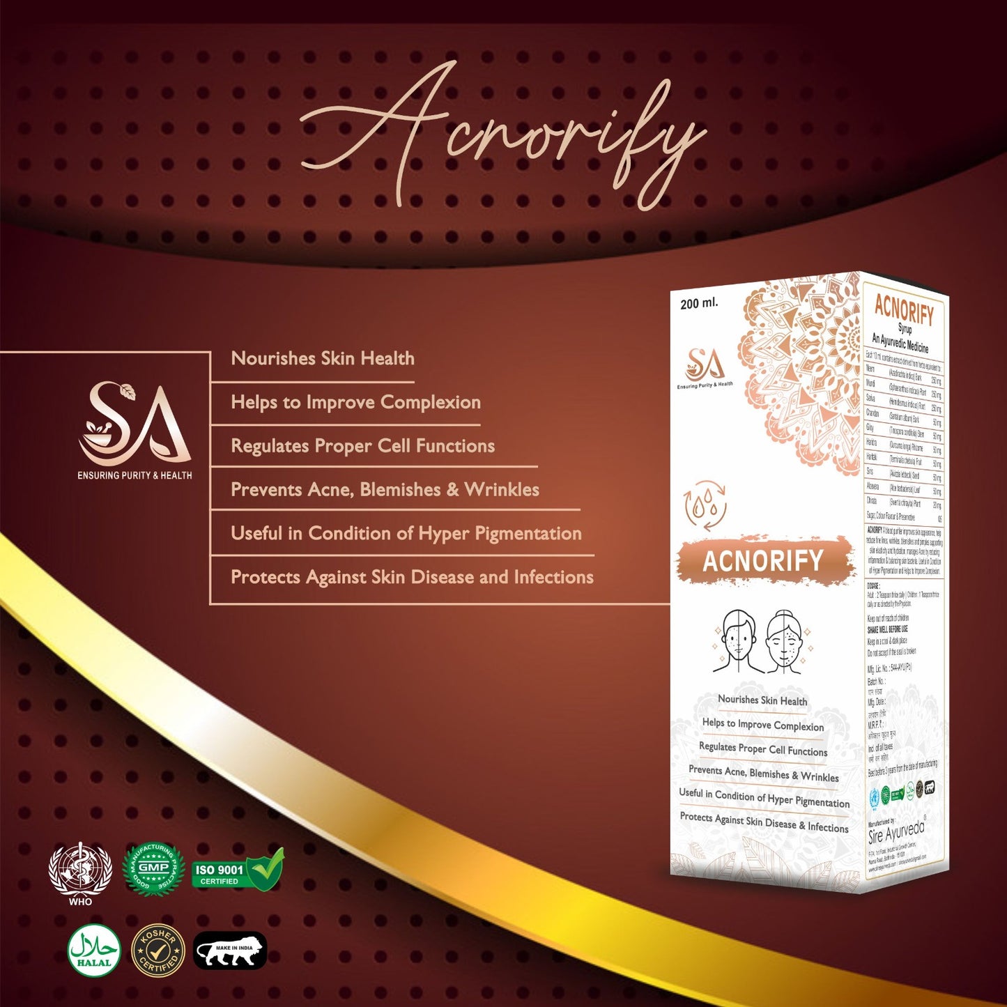 ACNORIFY Syrup - 200 ml | Herbal Blood Purifier for Skin Health and Liver Support