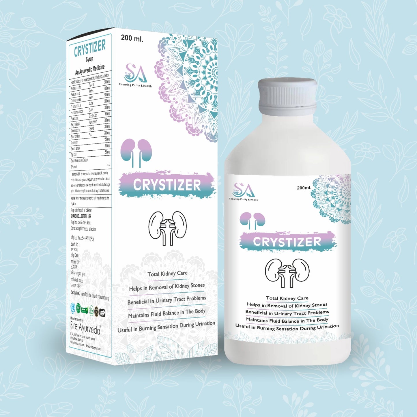 CRYSTIZER(Best Medicine For Urinary Track Infection(UTI),Vaginal Infection Helps In Incontinence, Pashanbhed, Gokharu and Punarnava)