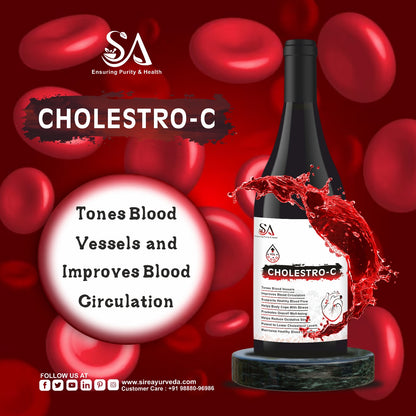 CHOLESTRO-C (Ayurvedic Supplements For Helps Blood Cholesterol & Sugar Level, A Powerful Blend Of Natural Ingredients Extra Strength Formula) 500ml