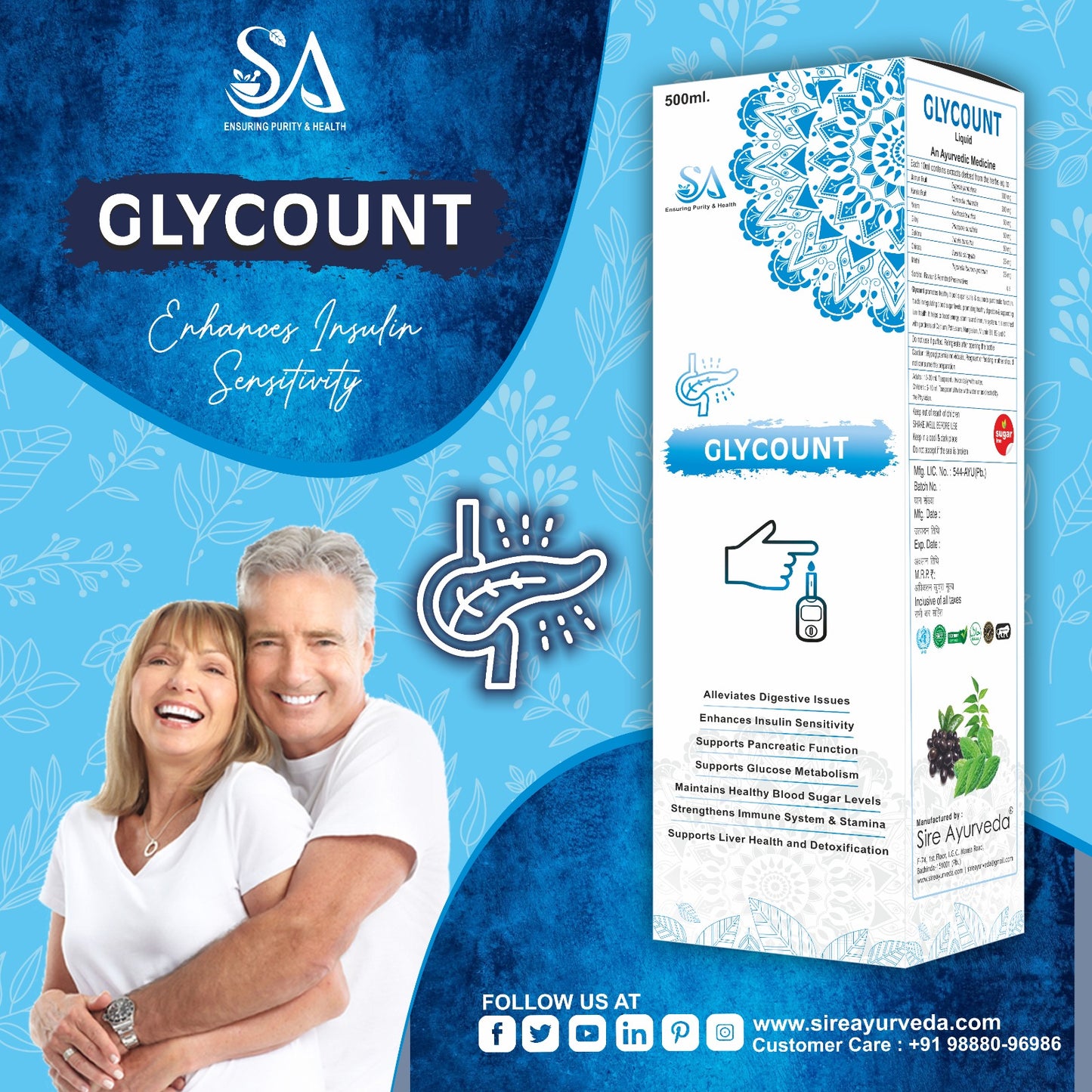 GLYCOUNT(Ayurvedic, Potentially Regulates Blood Sugar Levels, Can Prevent fall in Sugar Level & Promote Glucose Metabolism)