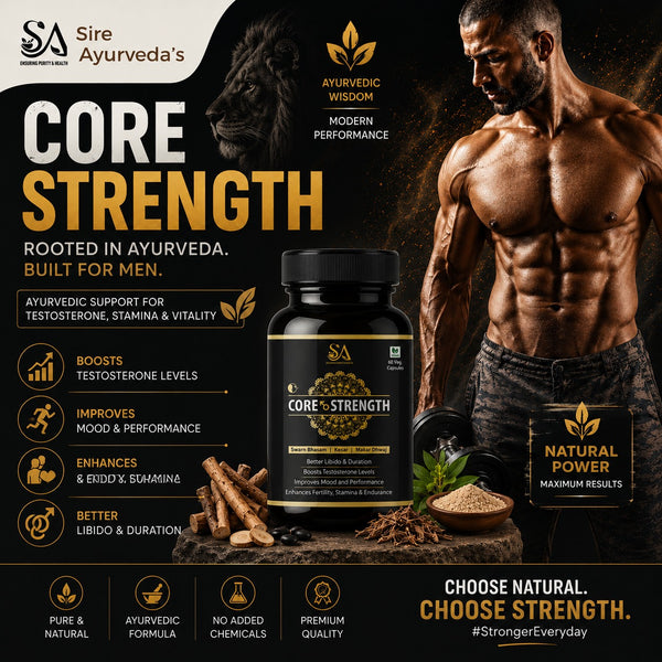 Sire® CORE STRENGTH Gold Capsules ( Free Men Massage Oil) 30 Capusles Set