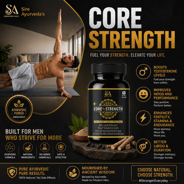 Sire® CORE STRENGTH Gold Capsules ( Free Men Massage Oil) 30 Capusles Set
