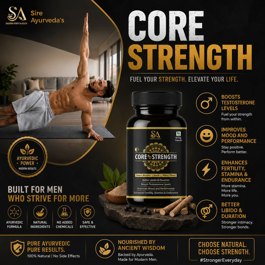 Sire® CORE STRENGTH Gold Capsules ( Free Men Massage Oil) 30 Capusles Set