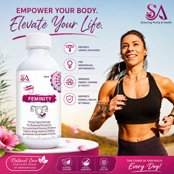 FEMINITY( Women ayurvedic herbs, Shatavari, Ashwagandha, Ashoka, Lodhra, Babool)