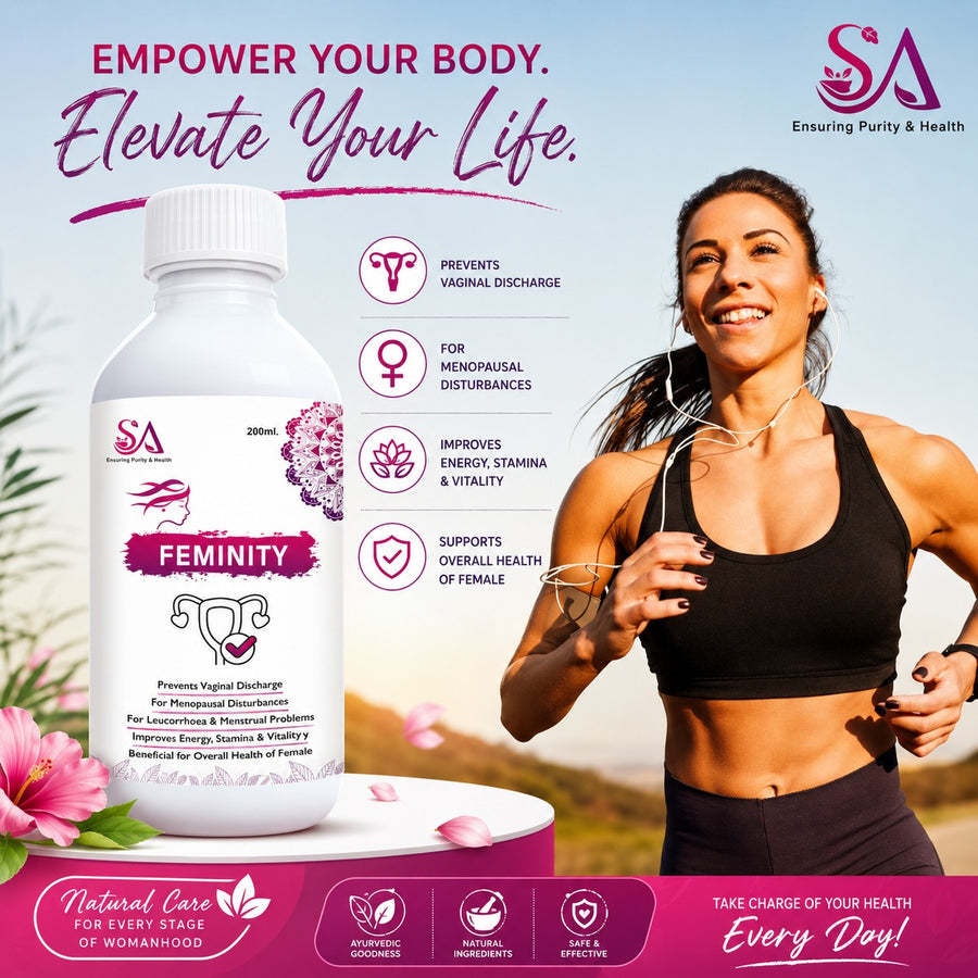 FEMINITY( Women ayurvedic herbs, Shatavari, Ashwagandha, Ashoka, Lodhra, Babool)