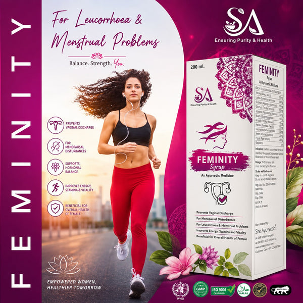 FEMINITY( Women ayurvedic herbs, Shatavari, Ashwagandha, Ashoka, Lodhra, Babool)