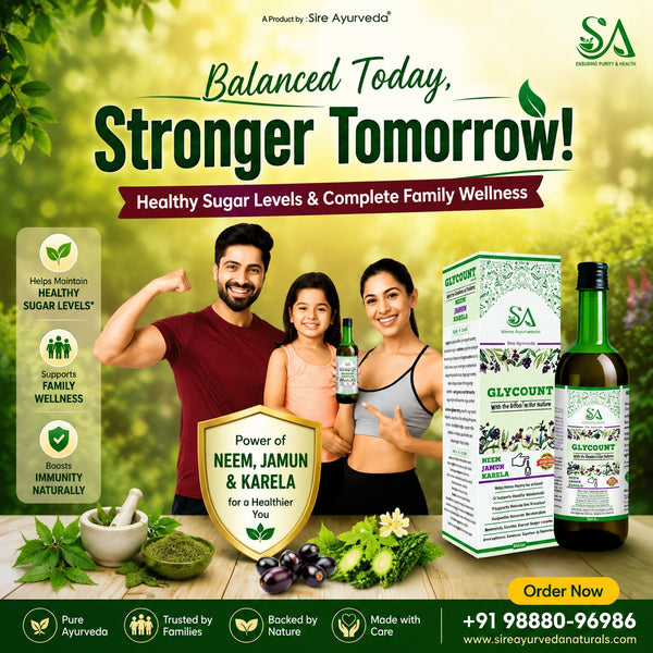 Sire® Glycount Syrup – Neem, Jamun & Karela Ayurvedic Sugar Control Tonic (500ml) - 15 Days Course