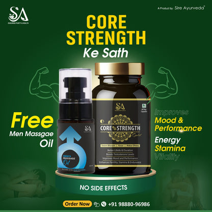 CORE STRENGTH Gold Capsules ( Free Men Massage Oil) 60 Capusles Set