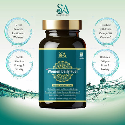 Women Daily Fuel | Women Ayurvedic Herbs | Shatavari, Ashwagandha, Ashoka, Lodhra, Babool - 60 Capsules